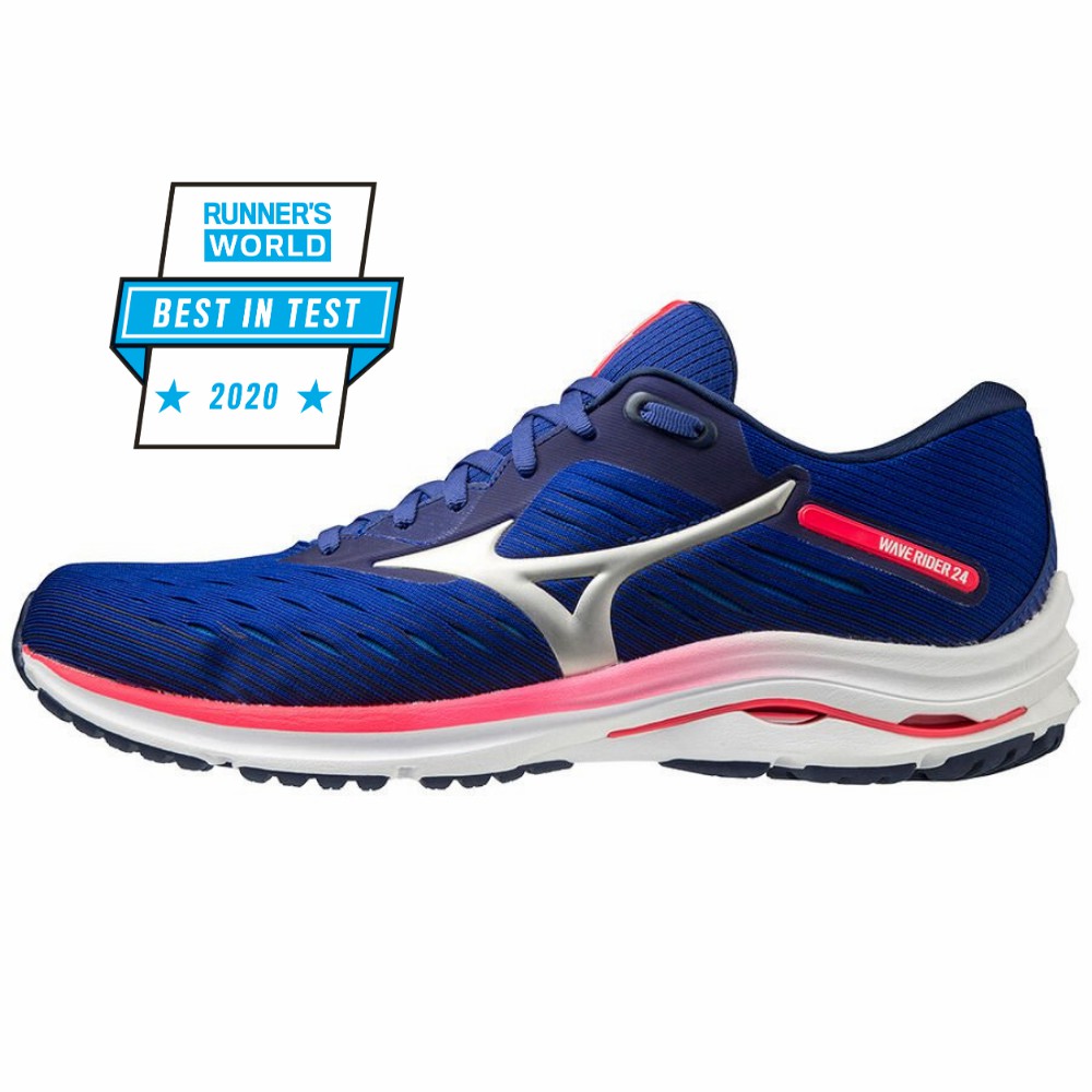 Sapatilhas Running Mizuno Wave Rider 24 - Homem - Azuis/Rosa - IYTZR3819